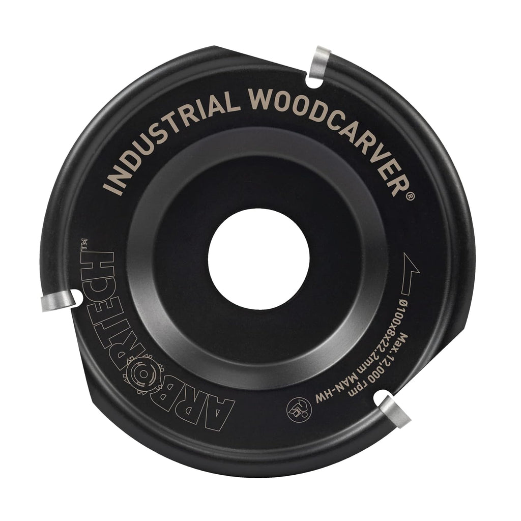 ARBORTECH Industrial Woodcarver | Ø 100 mm Carbide Wood Carving Disc for Angle Grinder | IND.FG.100