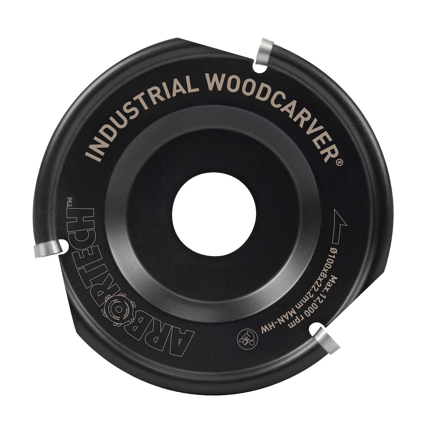 ARBORTECH Industrial Woodcarver | Ø 100 mm Carbide Wood Carving Disc for Angle Grinder | IND.FG.100