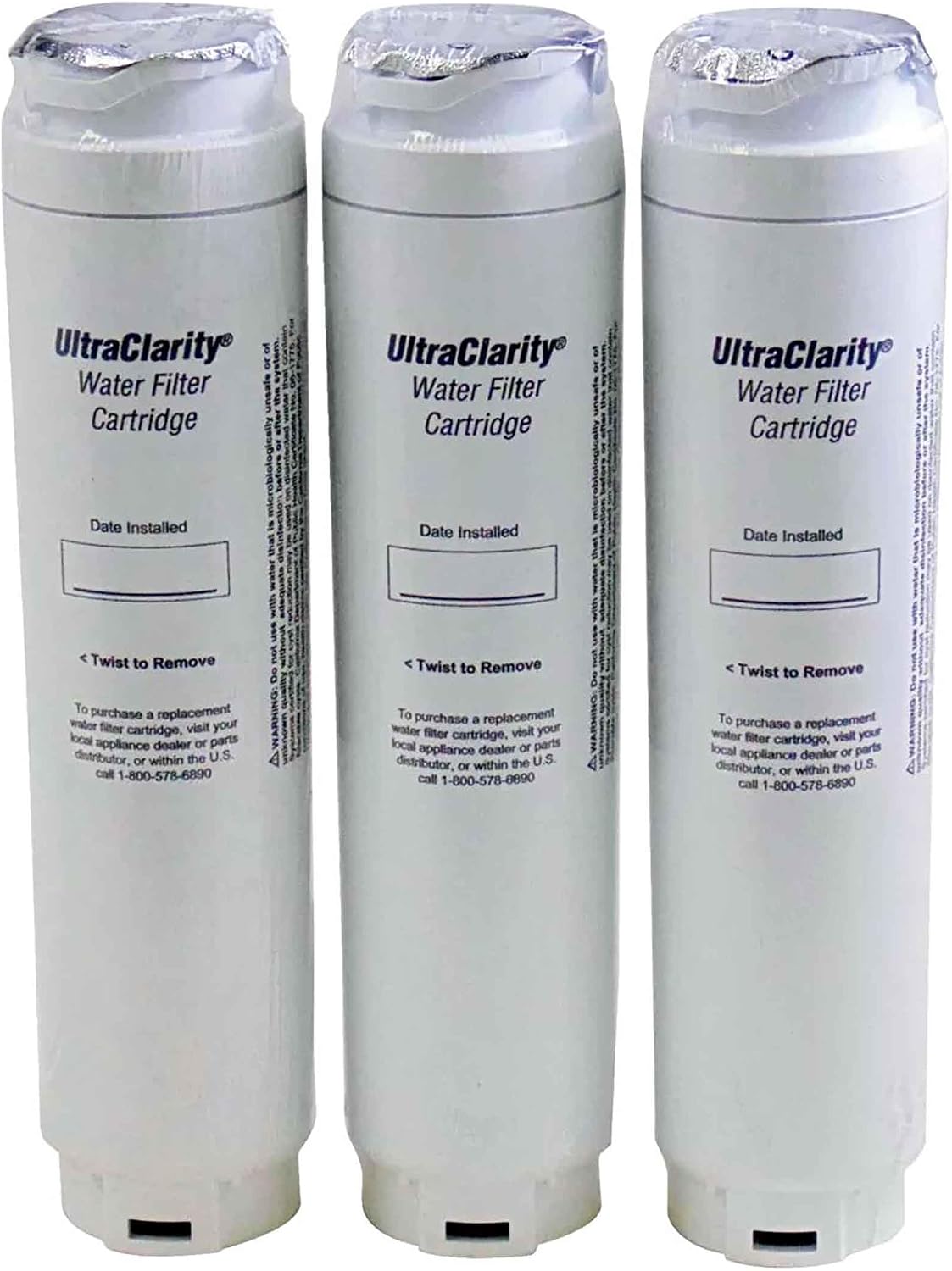 Bosch 11048053 Refrigerator UltraClarity Water Filter (3 Pack) (BORPLFTR10, BORPLFTR30, RA450010, REPLFLTR10, REPLFLTR30)