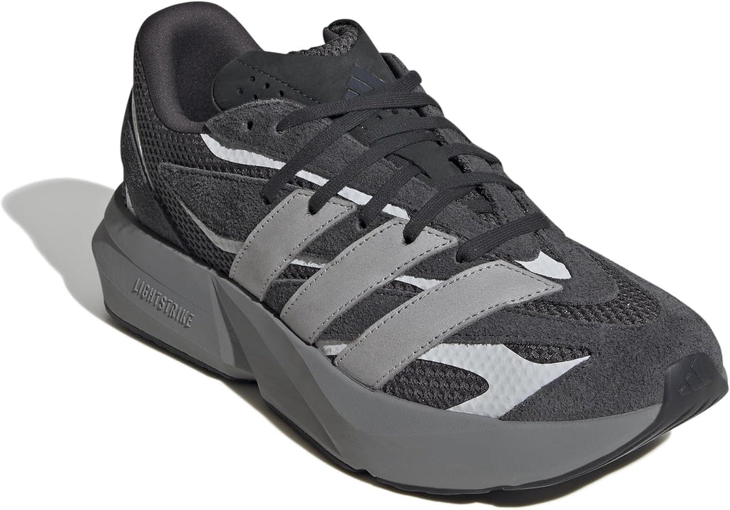 adidas Mens Lightblaze Lace Up Sneakers Shoes Casual - Grey, White