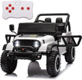 POSTACK 24 Volt Ride on Toys, Kids Ride on Car with Parental Remote Control, Power 4 Wheels Electric Car for Kids to Drive, 24V UTV with Music, Bluetooth for Boys Girls, White