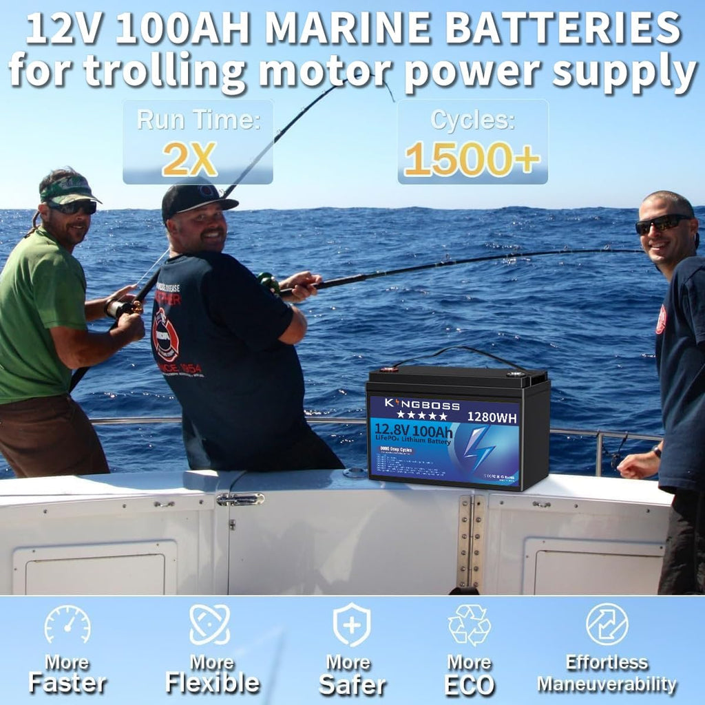 12V 100Ah LiFePO4 Battery, Group 31 Lithium Battery Built-in 100A BMS 8000 Deep Cycles Rechargeable 1280Wh Lithium Iron Phosphate Batterys Waterproof for Energy Storage, RV, Home, Solar System