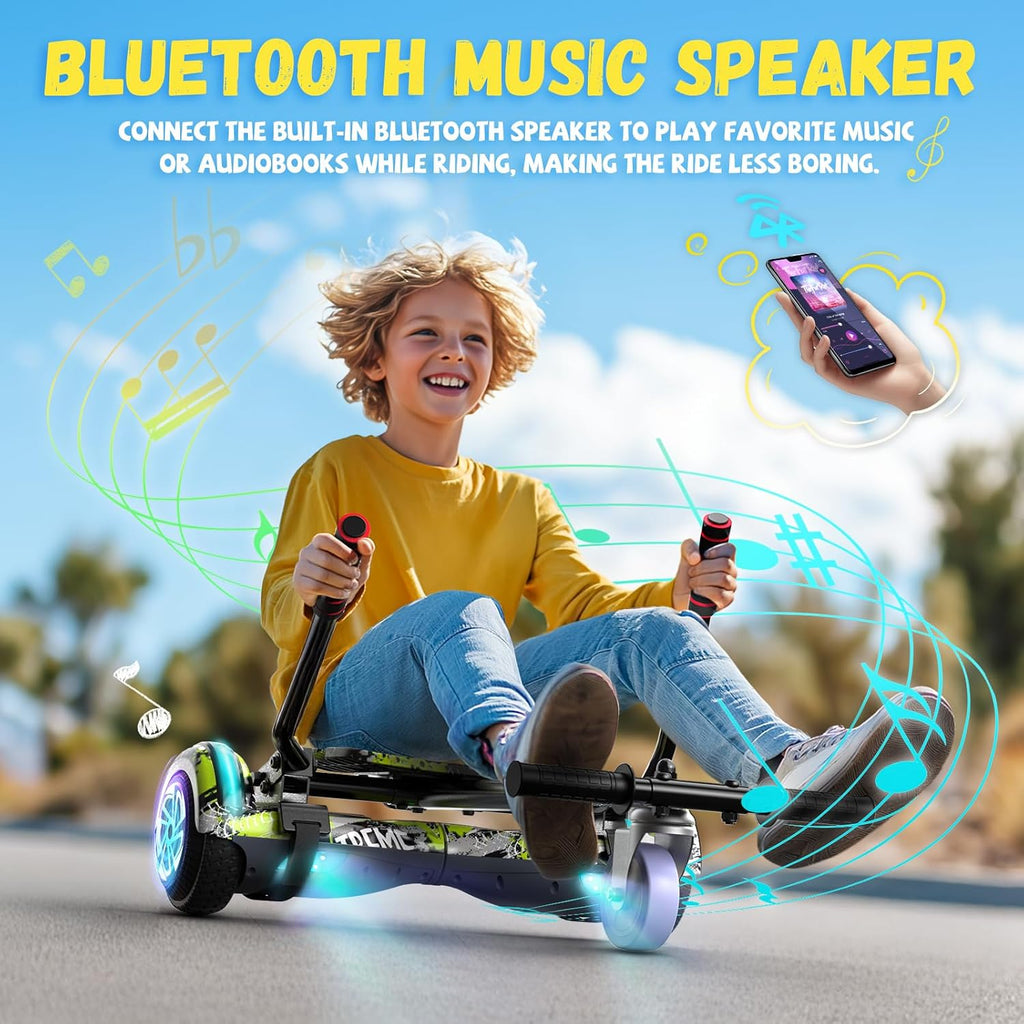 FLYING-ANT Self Balance Scooter Seat Attachment 6.5' Two-Wheel Self Balancing Electric Scooter with LED Light Flash Lights Wheels