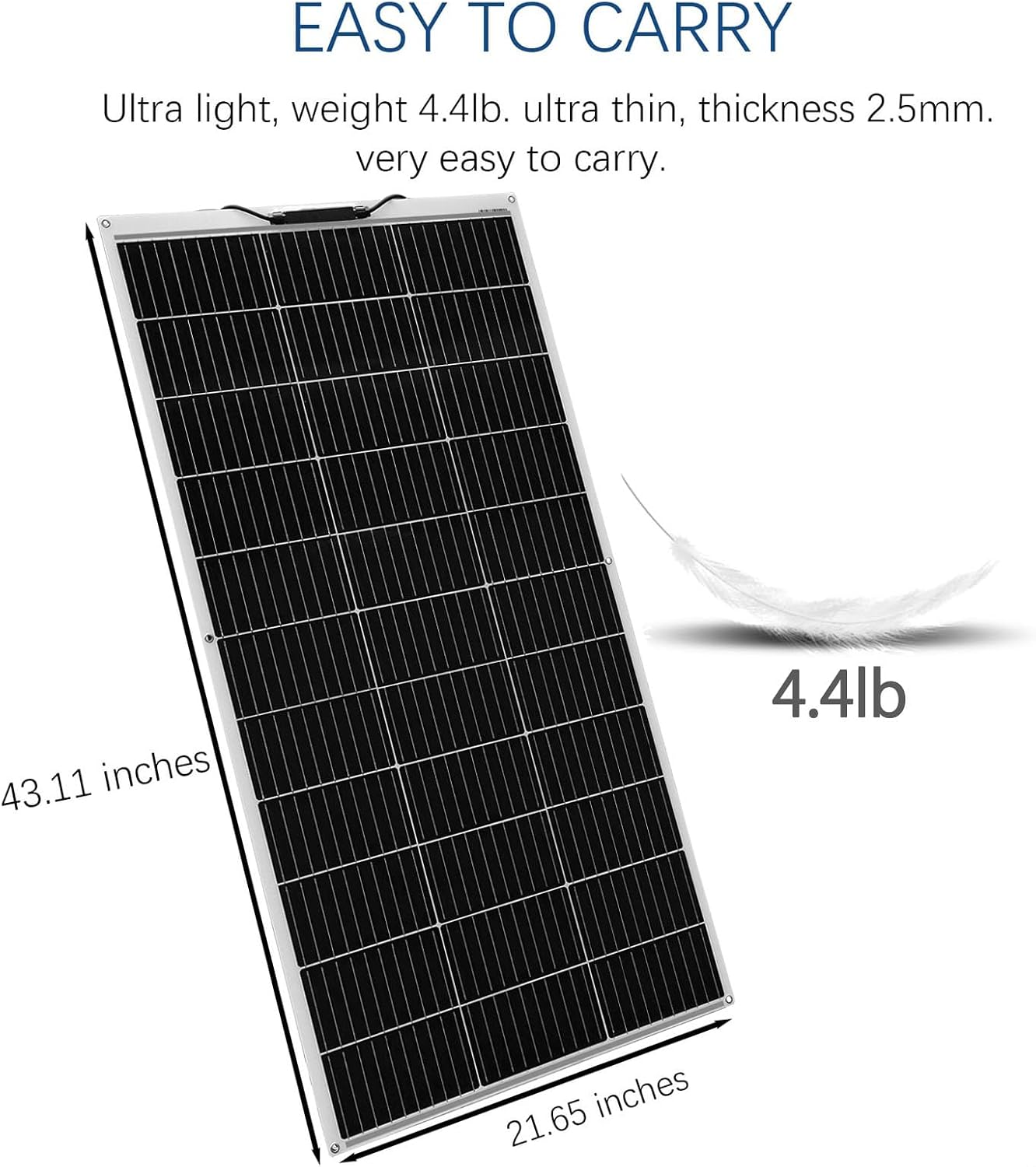 XINPUGUANG Solar Panel 100W 12V Monocrystalline Flexible 300W System Kit Hightweight Solar Battery Charger pv Connector for RV Boat Cabin Tent Car (300W-1)
