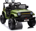 GarveeLife 12V Kids Ride On Truck Electric Vehicle Battery Powered Car Toddlers Ride On Toy for Boys Girls with Remote Control, 4-Wheel Suspension, Battery Display, LED Lights, Music, Army Green