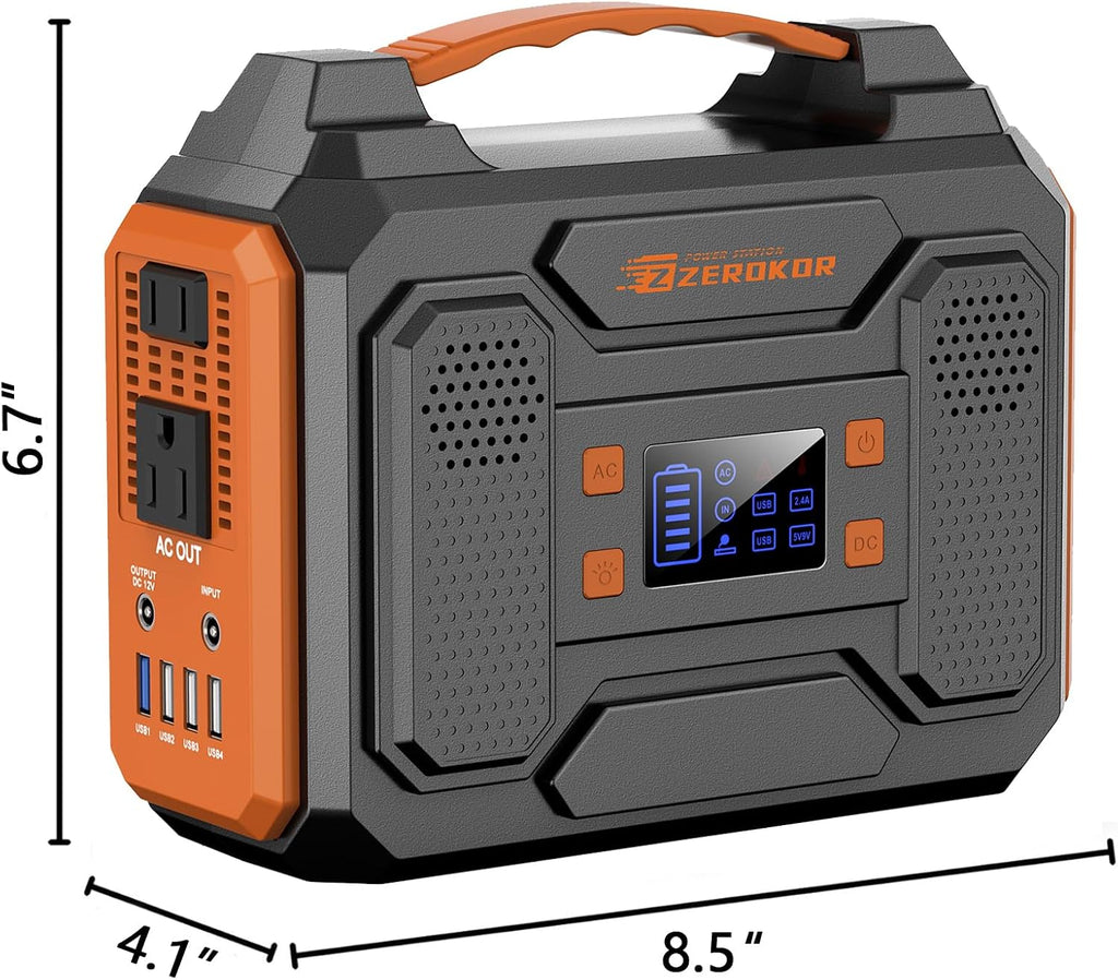 Portable Solar Power Generator with Panel, 300W Power Station with Portable Solar Panel 40W, 110V AC Outlet Camping 100W Solar Power Bank Battery Pack for Laptop Smart Device RV Outdoor Power Outage