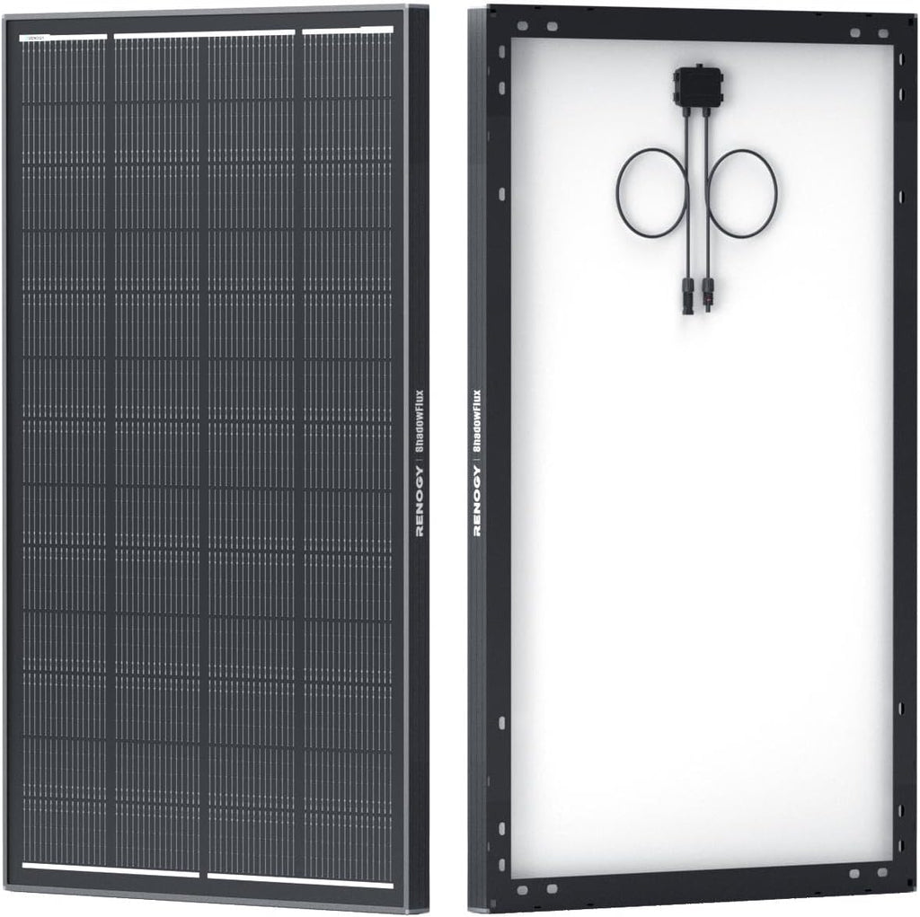 Renogy 200 Watt Solar Panel ShadowFlux Anti-Shading, 12V 200W Solar Panel 25% High-Efficiency N-Type Solar Cell, 16BB ShadowFlux Technology Solar Module for RV Home Roof Camp Marine Boat