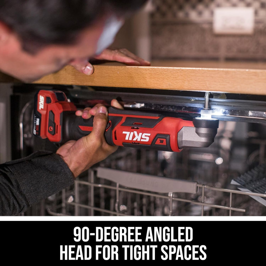 SKIL PWR CORE 12 Brushless 12V 1/4-Inch Hex Right Angle Impact Driver Kit, Includes 2.0Ah USB-C Battery and 20W Charger - RI5745A-11