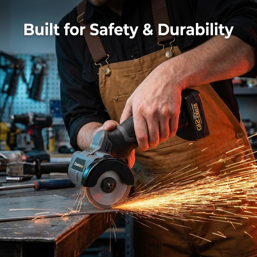 Durofix G12 Series RK12136-2-K3 12V Cordless 3/8' Hammer Drill Power Tool Combo Kit with 3 Inch Compact Cut Off Tool, 1 Battery & Charger