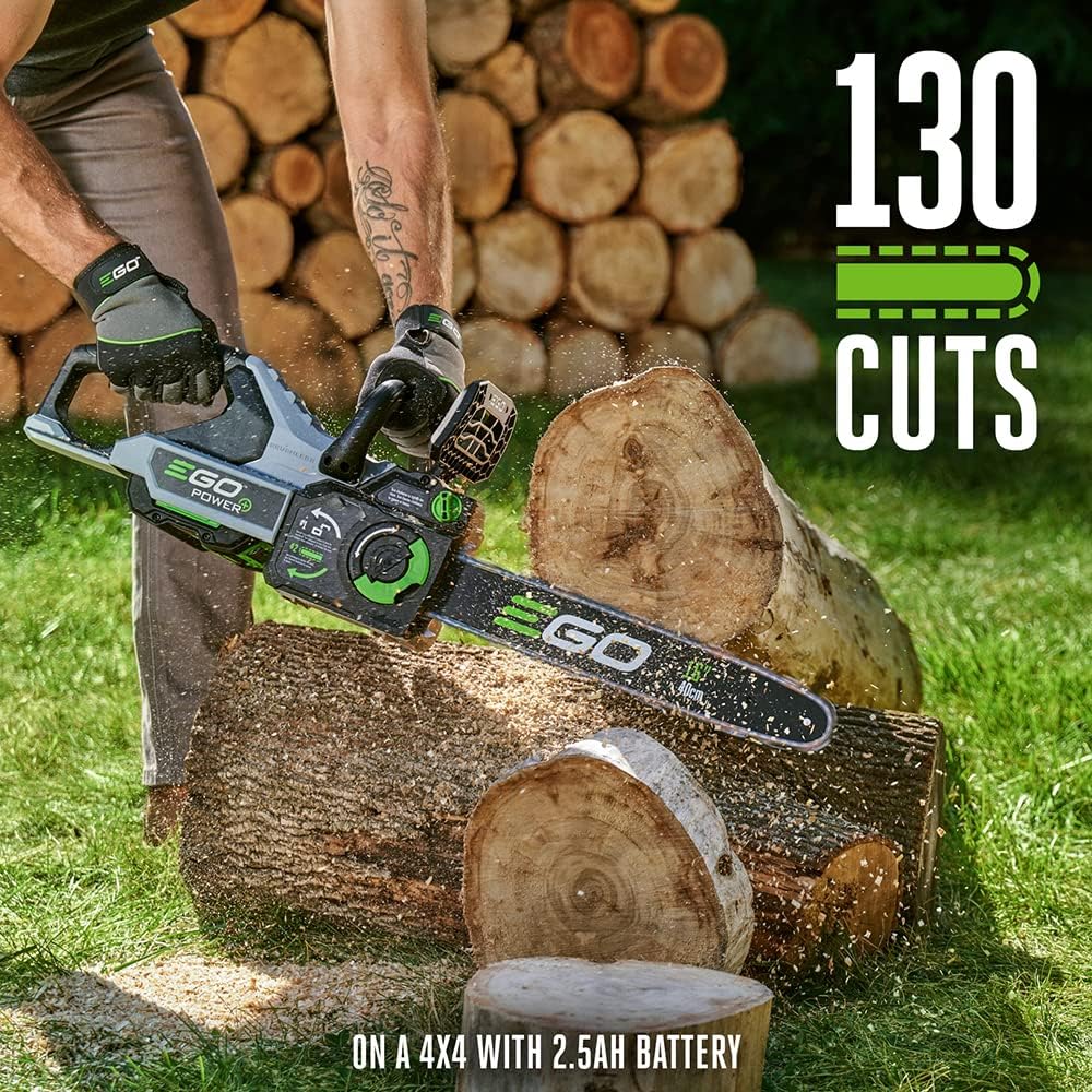 EGO POWER+ Chain Saw, 16' Battery Powered Chainsaw, Electric Cordless, Includes 56V 2.5Ah Battery and Charger – CS1611