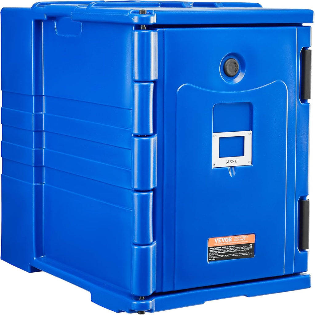VEVOR Insulated Food Pan Carrier, 95 Qt Hot Box for Catering, Food Box Carrier with Double Buckles, Front Loading Food Warmer with Handles, Stackable End Loader for Restaurant, Canteen