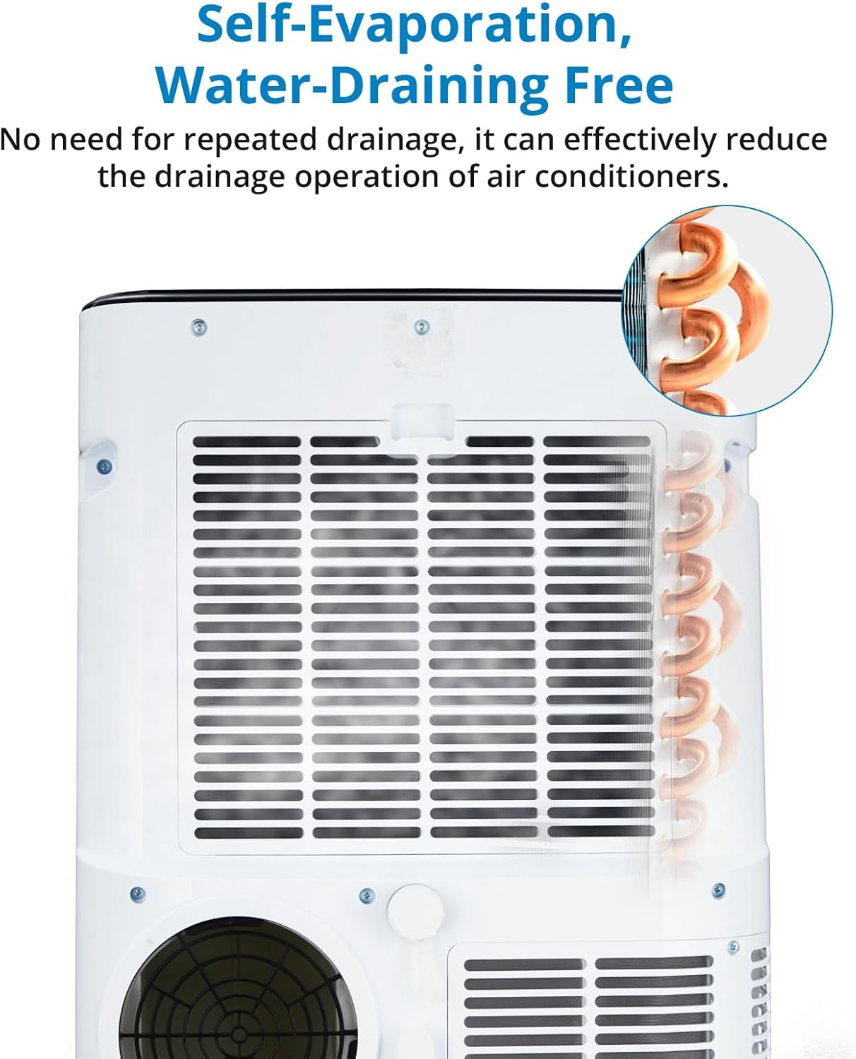 Takywep 14,000 BTUs Portable Air Conditioner - Cools Up to 700 Sq.Ft, 3-IN-1 Energy Efficient AC Unit with Remote Control & Installation Kits for Large Room, Campervan, Office, Temporary Space