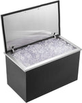 VEVOR Drop in Ice Chest, 24' L x 20' W x 15' H Stainless Steel Ice Cooler, Commercial Ice Bin with Hinged Cover, 40 qt Outdoor Kitchen Ice Bar, Drain-Pipe and Drain Plug Included, for Cold Wine Beer