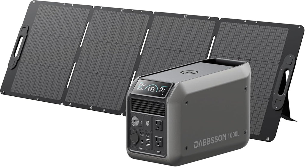 Dabbsson 1008Wh Solar Generator with 210W Solar Panel, Semi-Solid LiFePO4, 1200W AC Output,1600W Power-Boost, 1.2X Longer Runtime, 0-80% in 50 Min, 1000L Portable Power Station for Home/Camping/RV