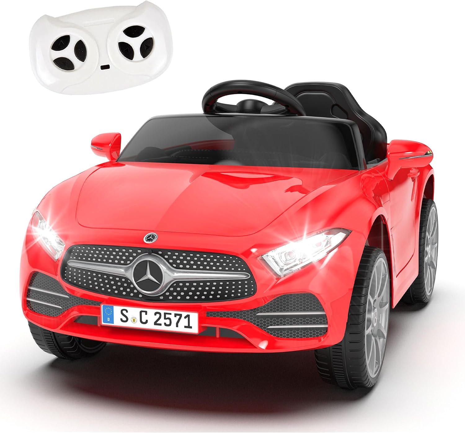 Licensed Mercedes-Benz CLS 350 12V Ride On Car Truck for Kids, Ride on Toys for Toddlers w/Parent Control, Spring Suspension, Power Wheels for Girls w/Bluetooth, Music, LED Lights (Red)