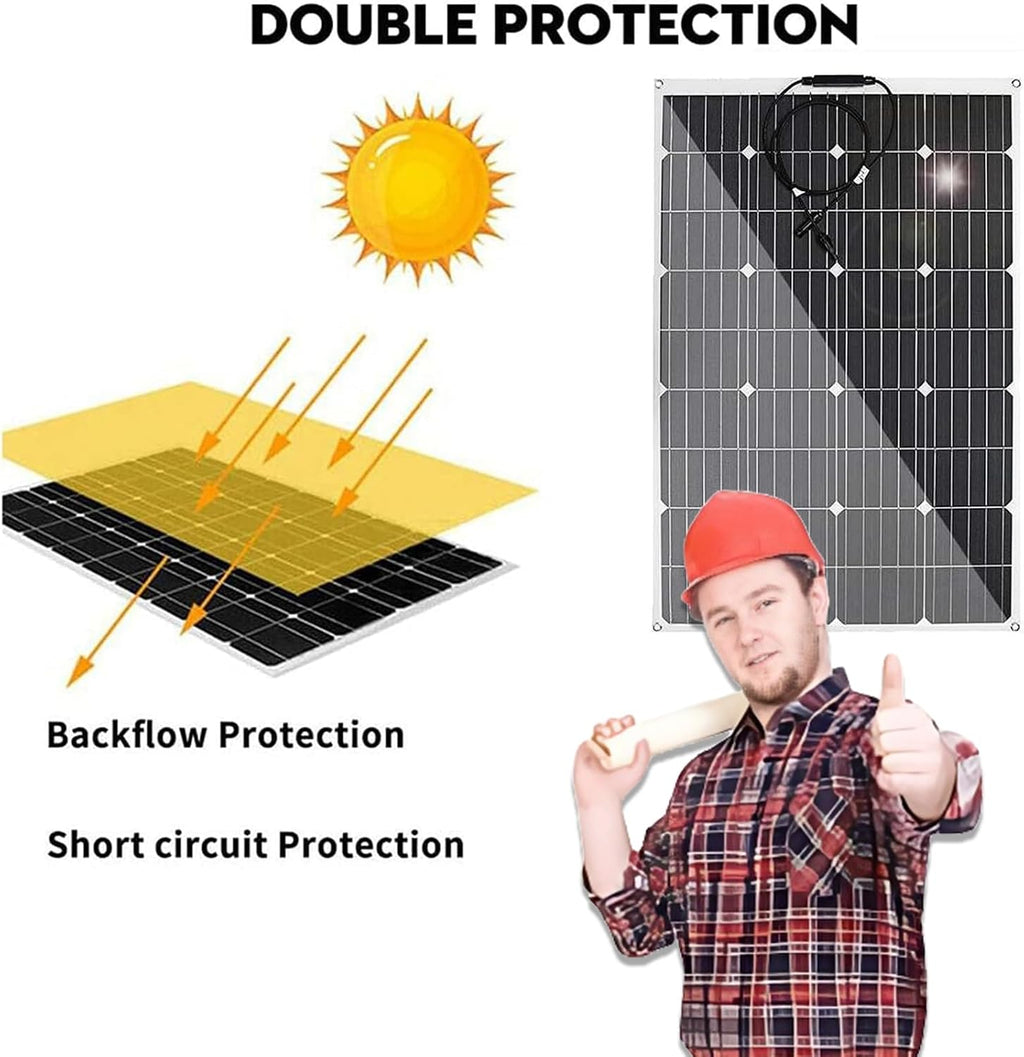 18V 1000W Flexible Monocrystalline Solar Panel with 30A Controller for Car Boat Solar Battery Charger 12V Waterproof Solar Panel