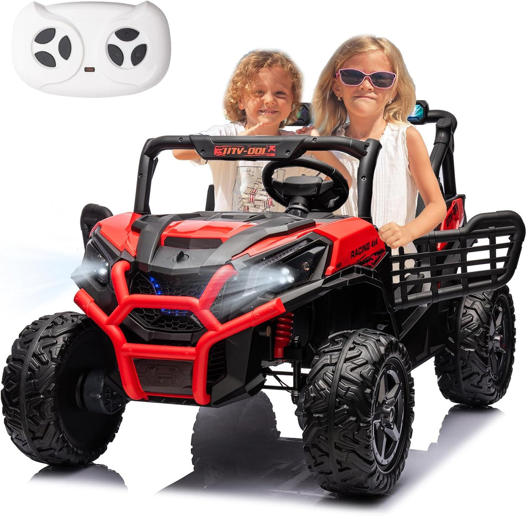 4WD UTV 24V Ride On Toys for Big Kids Ride On 2 Seater Ride On Toys Kids | 2 Seater Ride On Car for Kids Side-by-Side UTV Electric Cars for Kids Electric Ride Car Ride On Toys for Kids 4-8