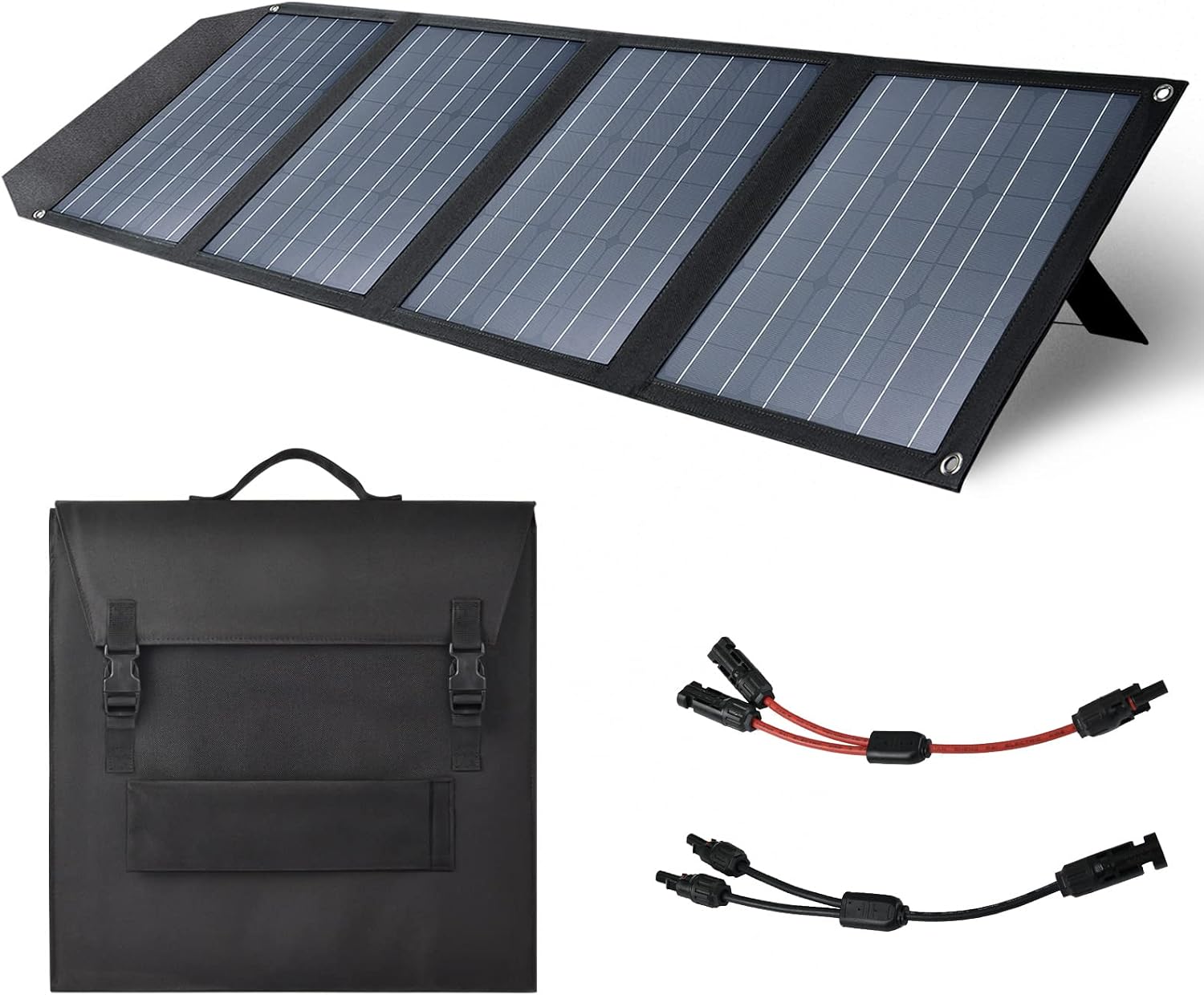 HOTWAV 120W Foldable Solar Panel for Power Station Generator, IP66 Portable Solar Panel kit with MC-4 Output, Monocrystalline Solar Panel Suitcase
