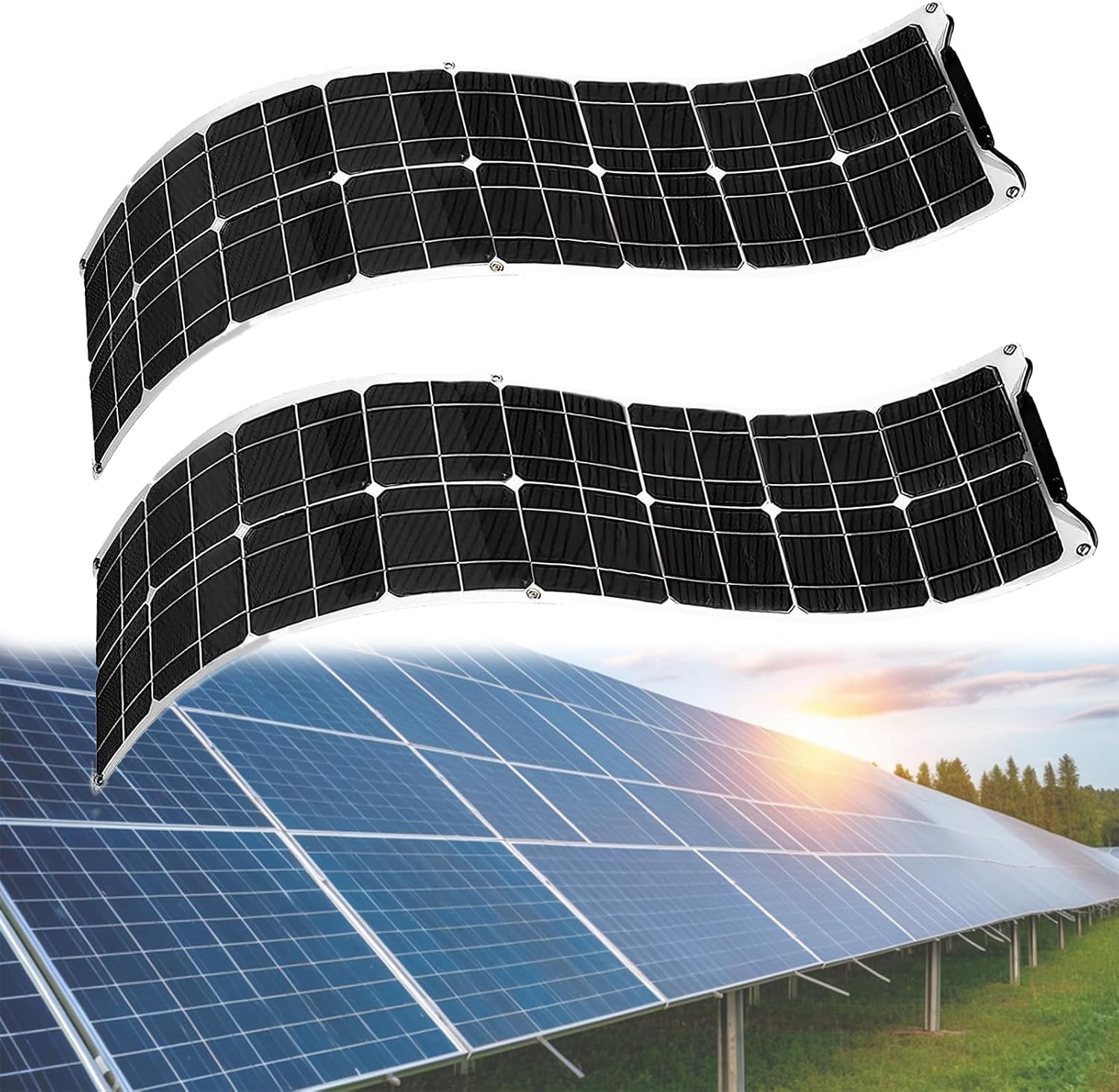 200W Portable Solar Panel, Monocrystalline Solar Panel Kit, Waterproof Solar Panel, Adapted to Solar Generators, Campervan, Caravan, Garden, Boat, Cabin,Black