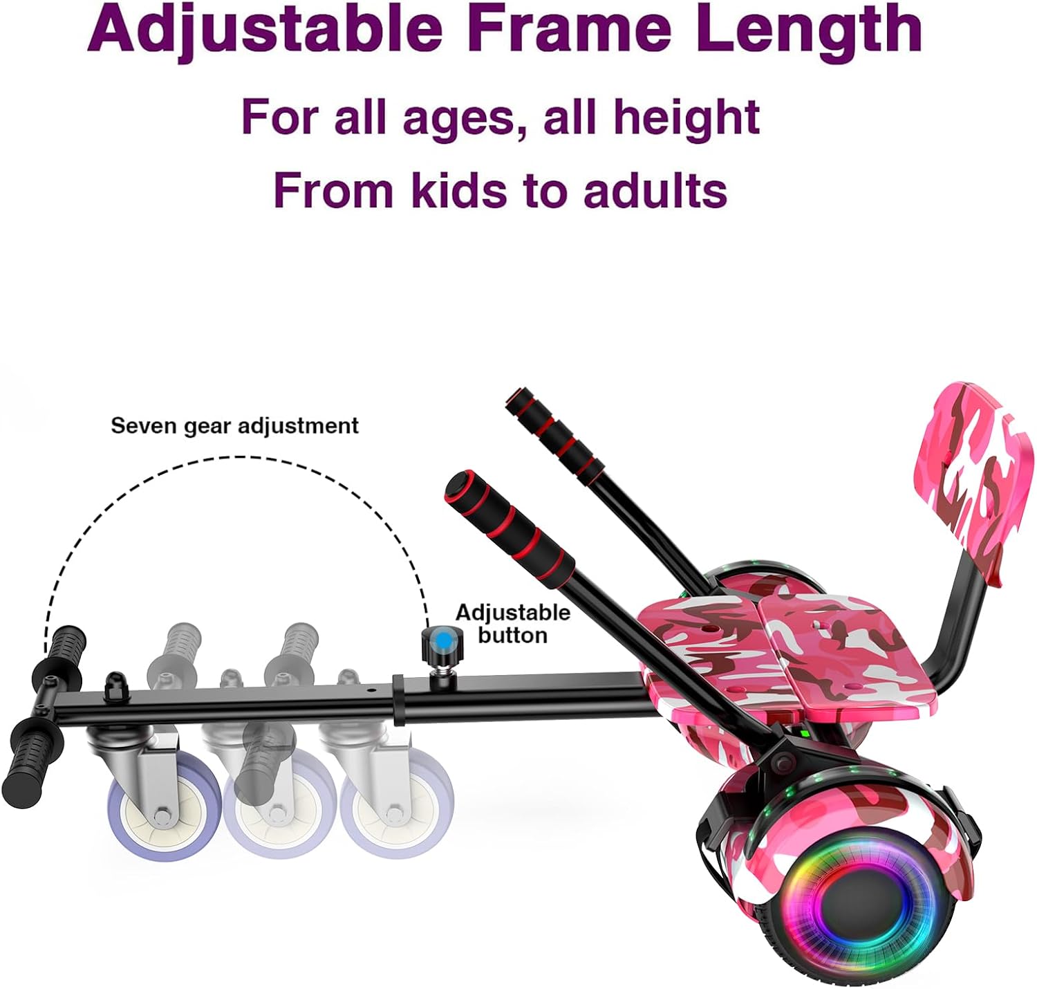 FLYING-ANT Self Balance Scooter Seat Attachment 6.5' Two-Wheel Self Balancing Electric Scooter with LED Light Flash Lights Wheels