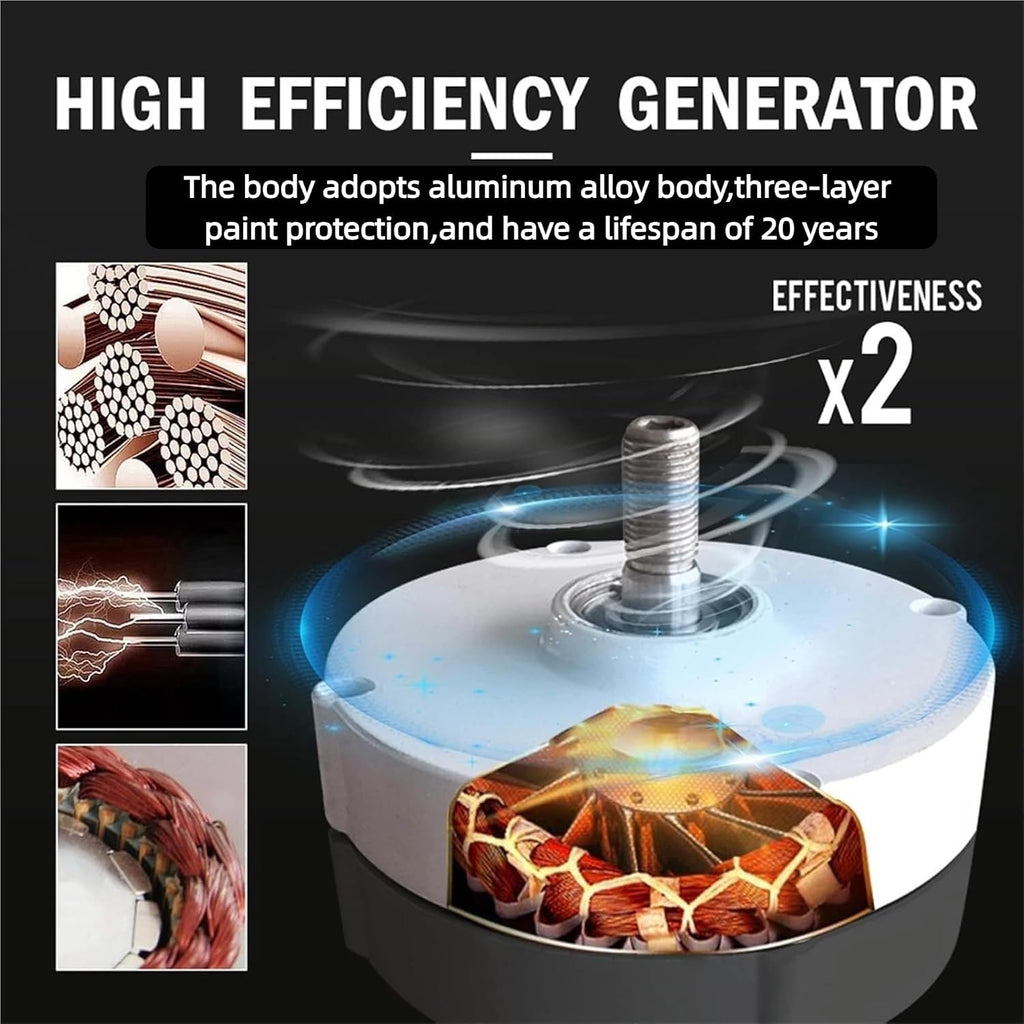 2000W Wind Turbine Vertical Wind Generator Kit,12V/24V/48V Wind Power Generator,High Efficiency Wind Turbine Generator, with Controller, for Hybrid Solar Wind System (24V)