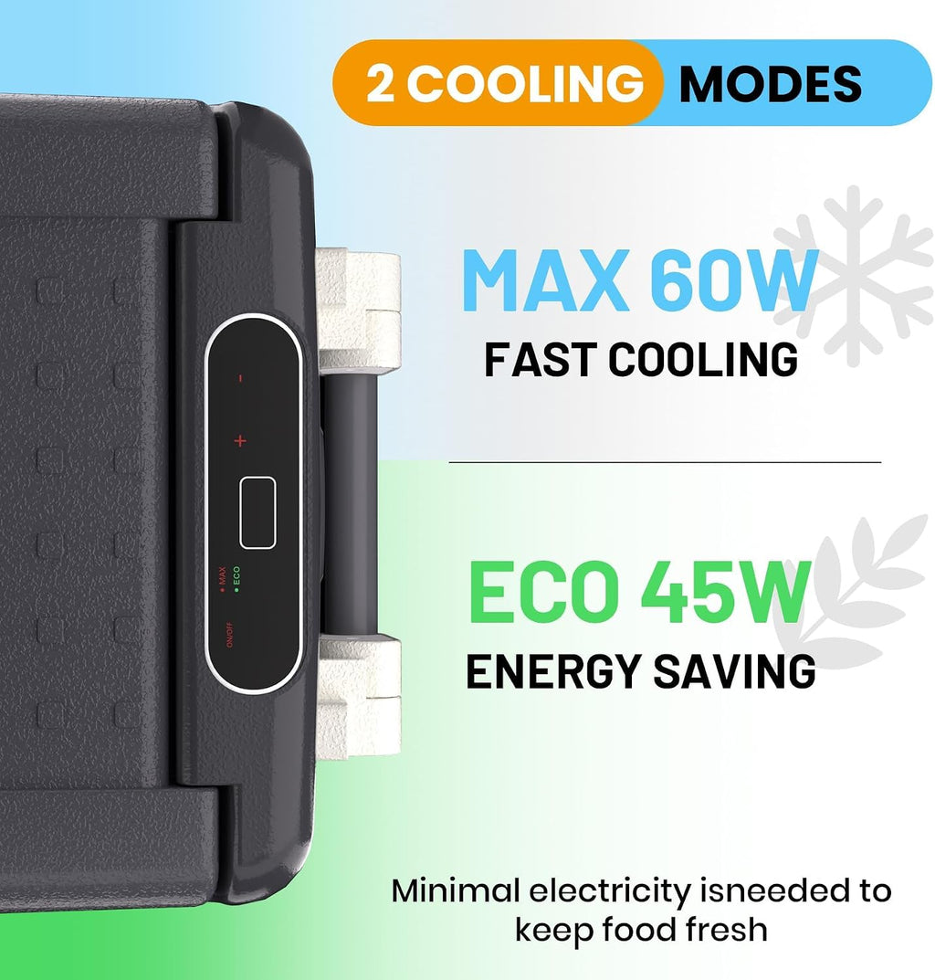 PrecisionAuto Portable Car Fridge Refrigerator 12v/24v - DC 110~240v AC Fridge Freezer for RV, Truck, Camping - 52 Quarts Electric Cooler for Vehicles Truck Van RV Camper SUV Boat Travel & Outdoor