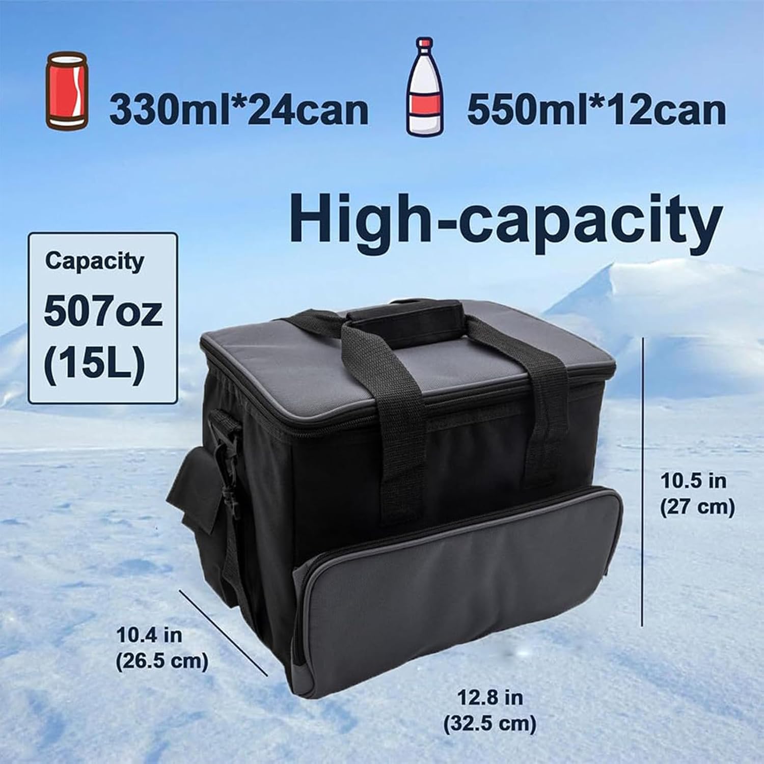 Universal Portable Electric Refrigeration Bag 15 Liters, 12V Dc Car Refrigerator, Good Freshness Preservation Effect, Suitable For Cars, Rv Camping.