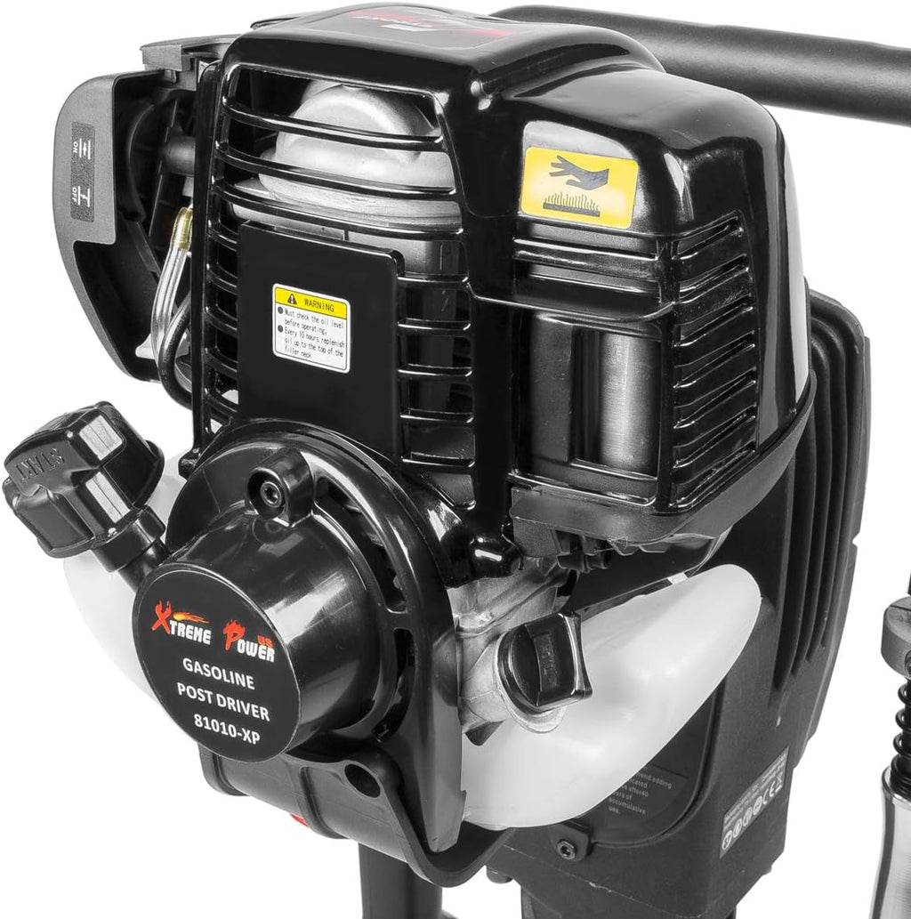 XtremepowerUS 38cc Gas-Powered T Post Driver Fence Post Driver Gasoline Piling 4-Stroke EPA Certificated w/Rolling Case