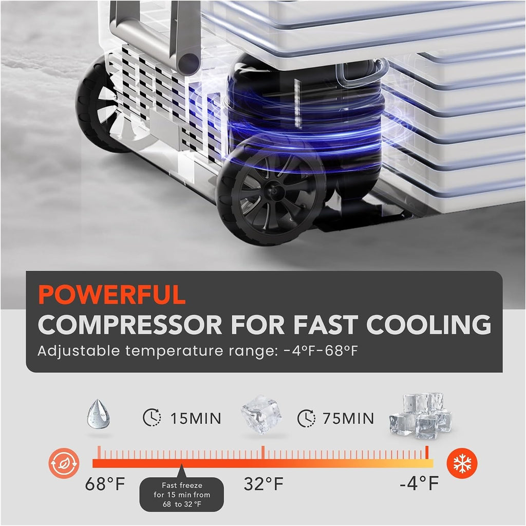 75L Portable Car Refrigerator Compressor Fridge Freezer Cooler Ice Box Keep Cool For Camping Fishing Trip Truck Boating