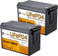 2 Pack 24V 100Ah LiFePO4 Battery, Built-in 100A BMS,2560Wh Lithium Battery,4000-15000 Deep Cycles & 10-Year Lifetime, Perfect for Marine, RV, Marine, Trolling Motor, Solar Off-Grid System