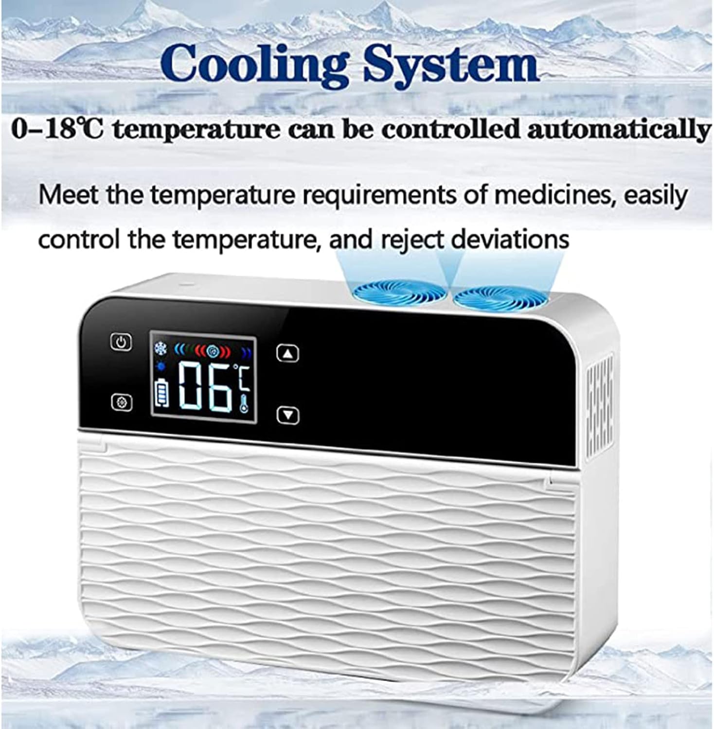 Mini Insulin Cooler Box Electric Insulin Cooler Portable Medicines Fridge Cabinet Small Car Fridge 0-8°C Cool Bag Thermostat for Car Travel Home,1cell