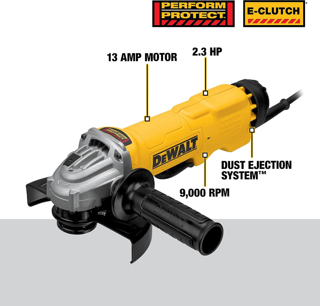 DEWALT Angle Grinder Tool, 6-Inch, Paddle Switch with No Lock-On, 13-Amp (DWE43144N), Yellow