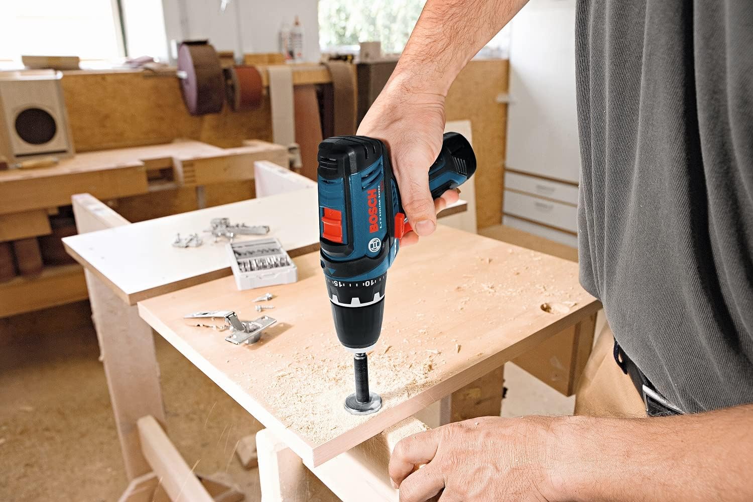 BOSCH CLPK22-120 12V Max Cordless 2-Tool 3/8 in. Drill/Driver and 1/4 in. Impact Driver Combo Kit with 2 Batteries, Charger and Case & Bosch MS4041 41-Piece Drill and Drive Bit Set