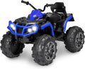 TCARAIWEN 24V Kids Ride on ATV 4 Wheelers for 3-5 Years Old with Music Player, Kids Ride on Cars, Blue