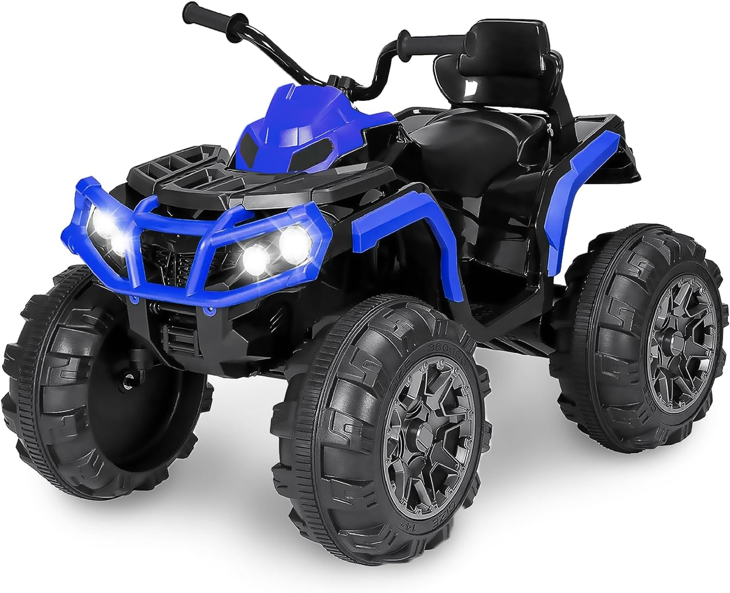 TCARAIWEN 24V Kids Ride on ATV 4 Wheelers for 3-5 Years Old with Music Player, Kids Ride on Cars, Blue