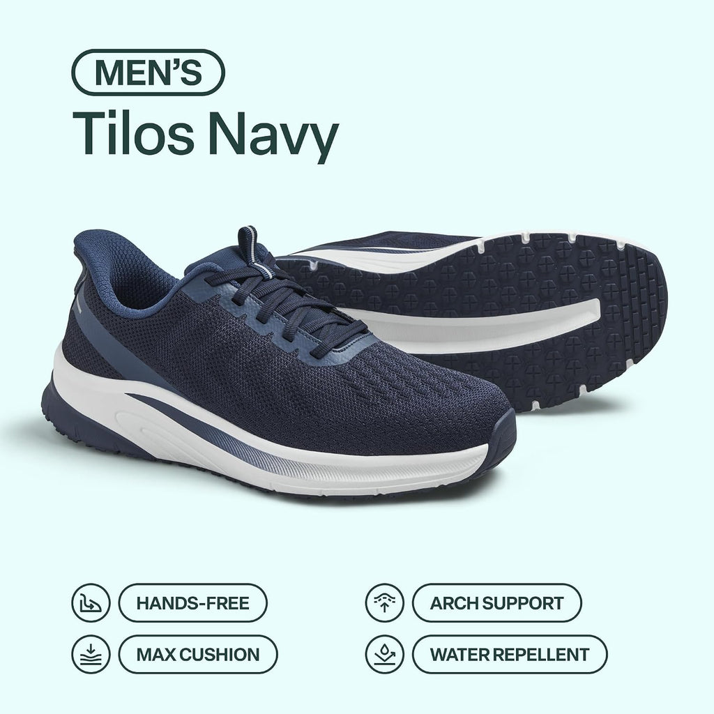 Orthofeet Men's Orthopedic Tilos Hands-Free Water-Repellent Walking Sneaker