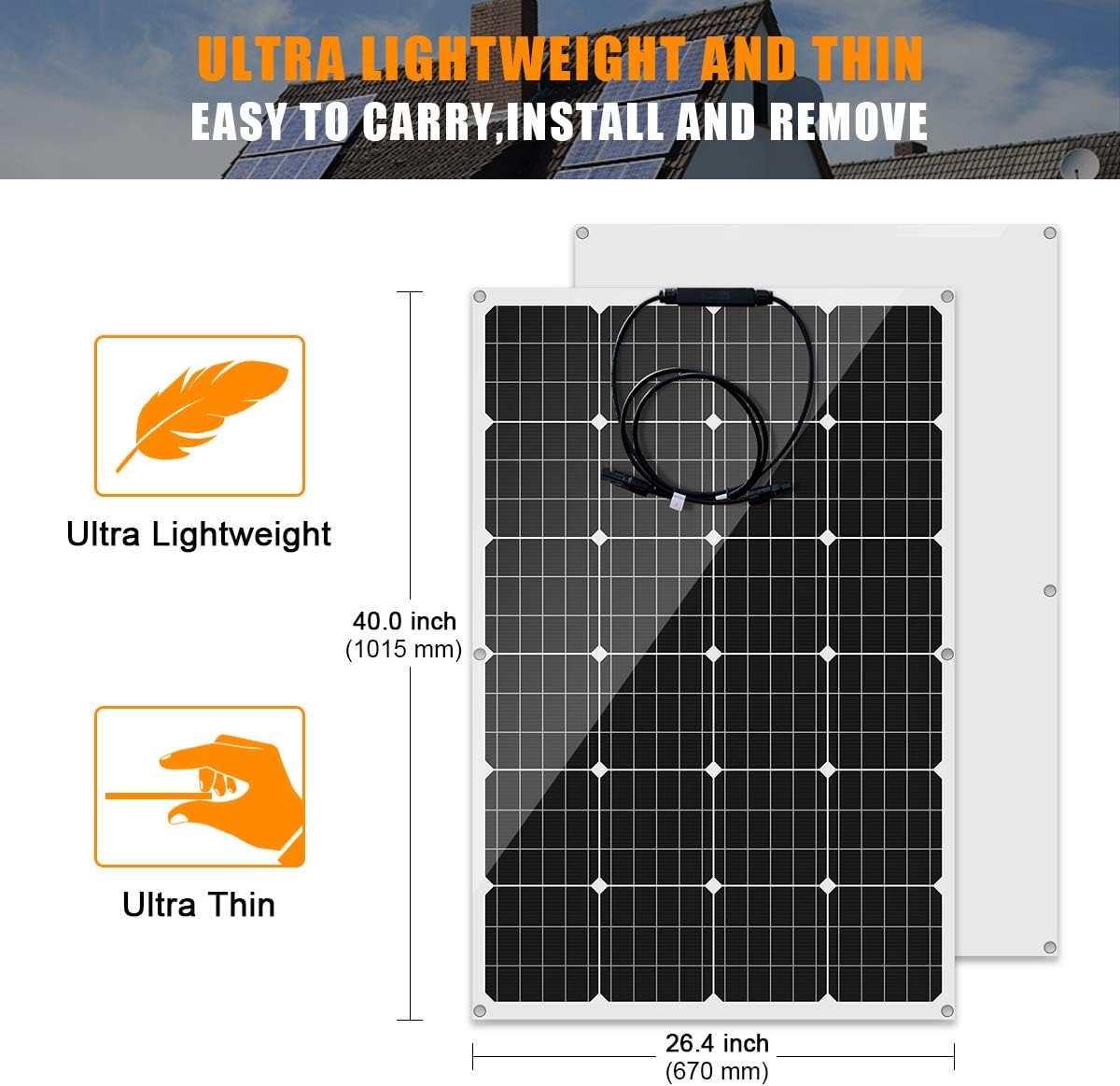 1480 Watts 24 Volt Solar & Wind Hybrid Kit for Home Boat RV Camping: 4 x 120W Flexible monocrystalline Solar Panel + 1000W Wind Turbine + Accessories,Solar Wind Power Generator System