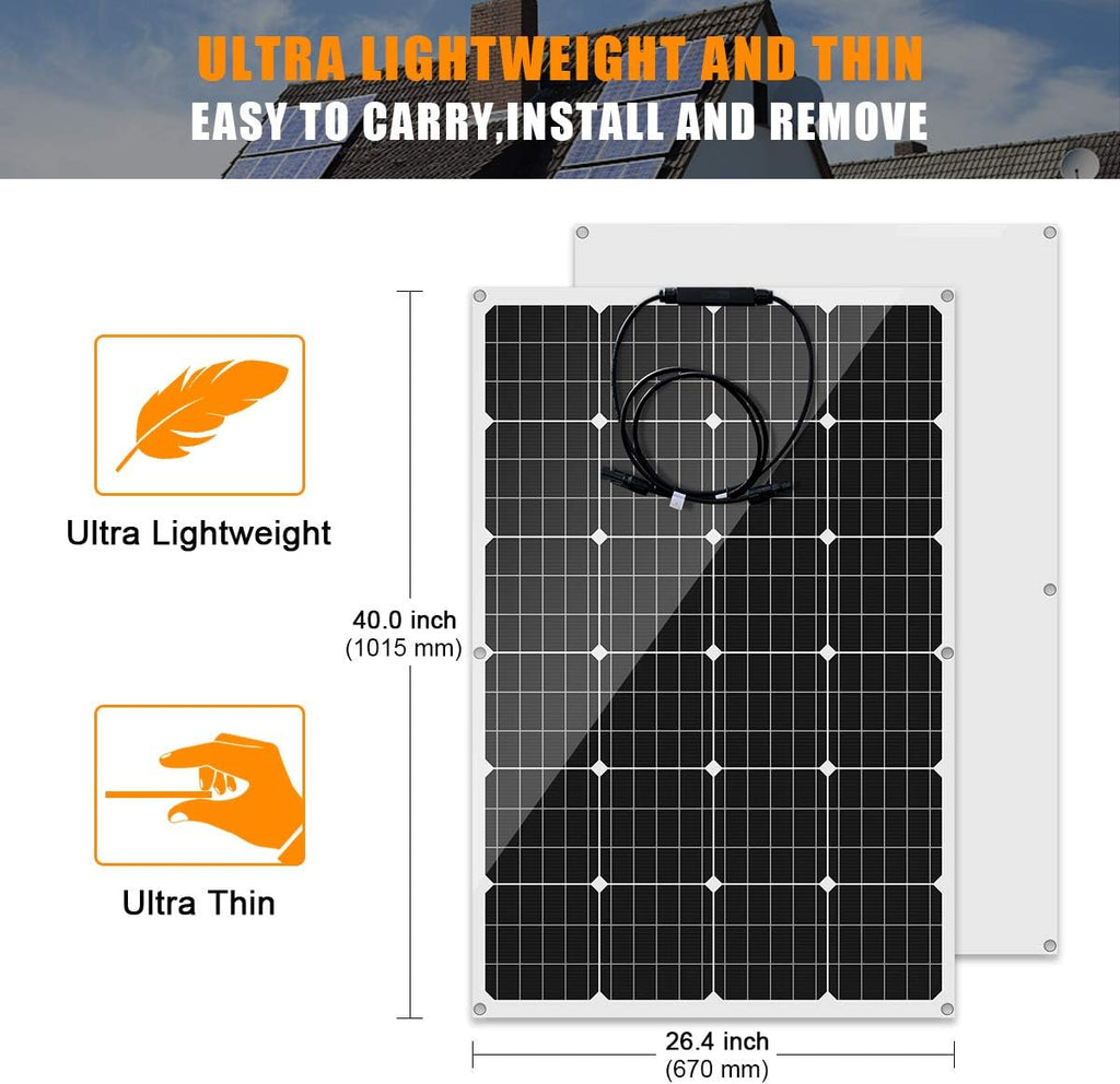1480 Watts 48V Solar Wind Hybrid Kit for Home Boat RV Camping: 4 x 120W monocrystalline Flexible Solar Panel + 1000W Wind Turbine + Charge Controller+Accessories.Easy Installation