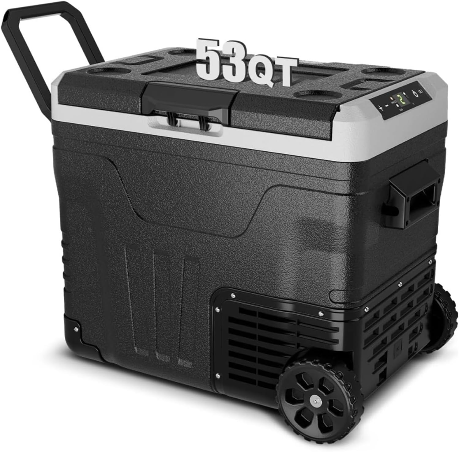 Car Fridge Portable 12 Volt Refrigerator - 53 Quart(50L) Electric Cooler With 12/24V DC&110-240V AC For Truck Van RV Camper SUV,