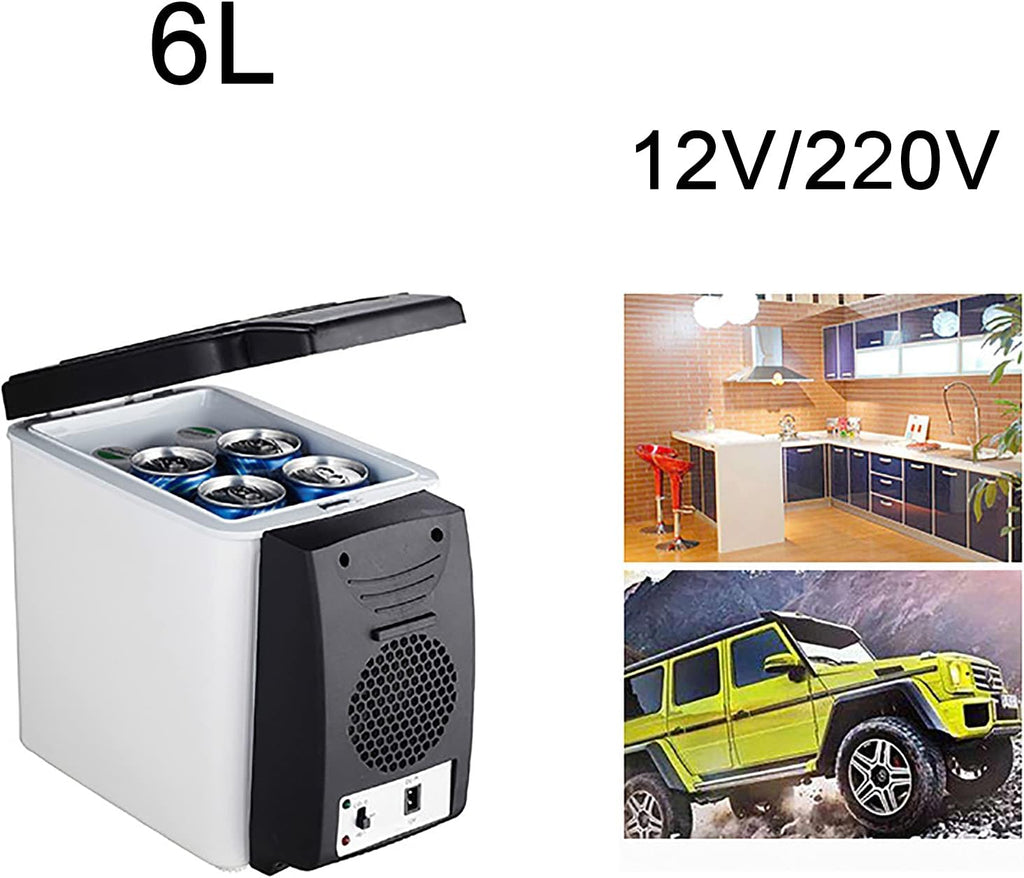 Car Fridge, 6L Mini Portable Car Refrigerator Electric Cool Box Cooler Warmer for Driving Travel Fishing Outdoor