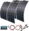Portable Solar Panels 4pcs 100W Flexible Solar Panels Kits with 60A Controller, 18 Volt Monocrystalline Solar Panel Module for Off Grid PV Power for Home, Camping, Boat