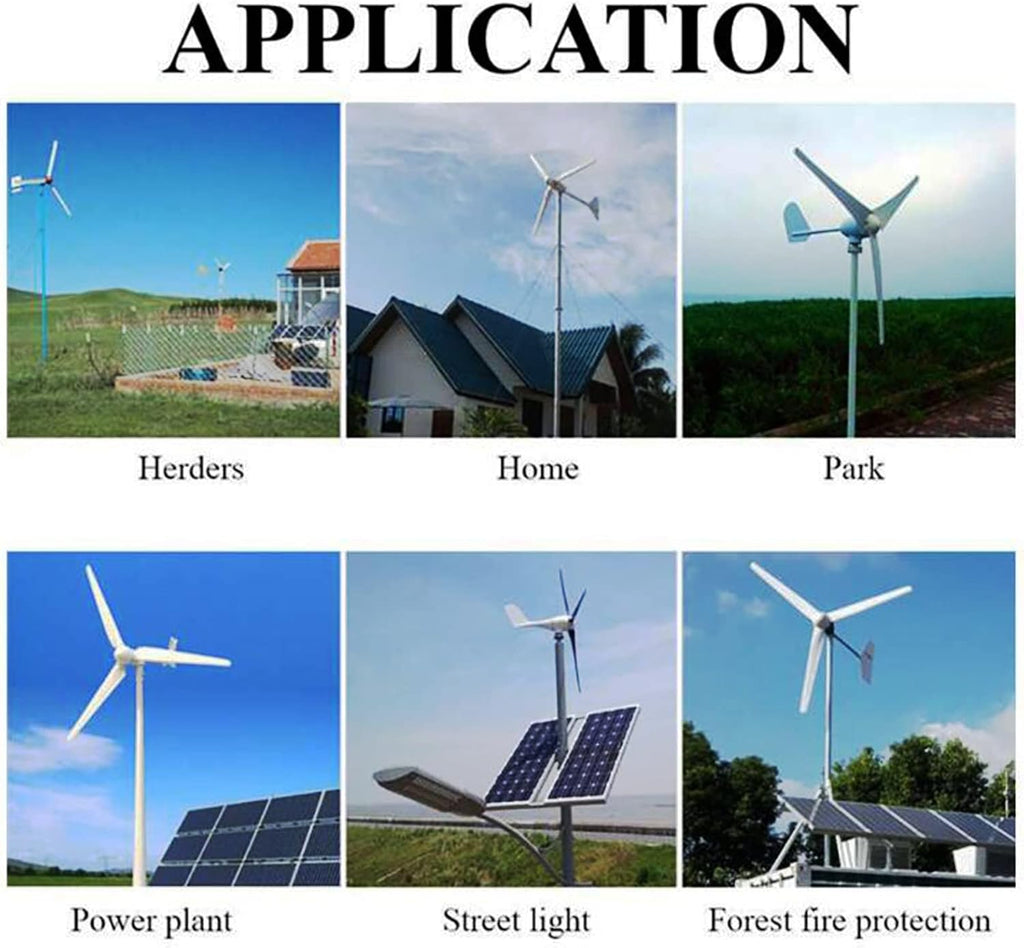 3000W Wind Turbine Generator,12V-220V 6 Blades Portable Windmills Renewable Energy with Mpptcharge Controller Windmills RV Yacht Farm for Home Use,12v