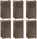 Suncast Trash Hideaway 33 Gallon Resin Wicker Outdoor Garbage Container (6 Pack)