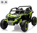 GarveeLife 24V Ride On Utv for Kids, 2 Seater 4WD Electric Truck with Remote Control, High and Low Speed Adjustment, Led Lights,4-Wheel Shock Absorption, One Click Start, Music Player (Green)