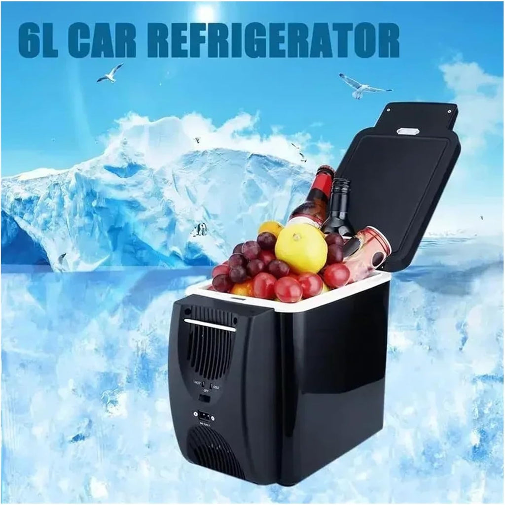 Mini Freezer 6L 12V Electric Car Refrigerator Car Freezer Cooler And Warmer Electric Fridge Portable Icebox Travel Refrigerator(6L 12V Black)