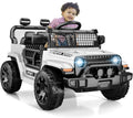 12V Ride on Toys with Parent Remote Control, Toddler Electric Car with Spring Suspension, LED Lights & Music Player - Safe Battery Car for Kids, Easy to Assemble, White