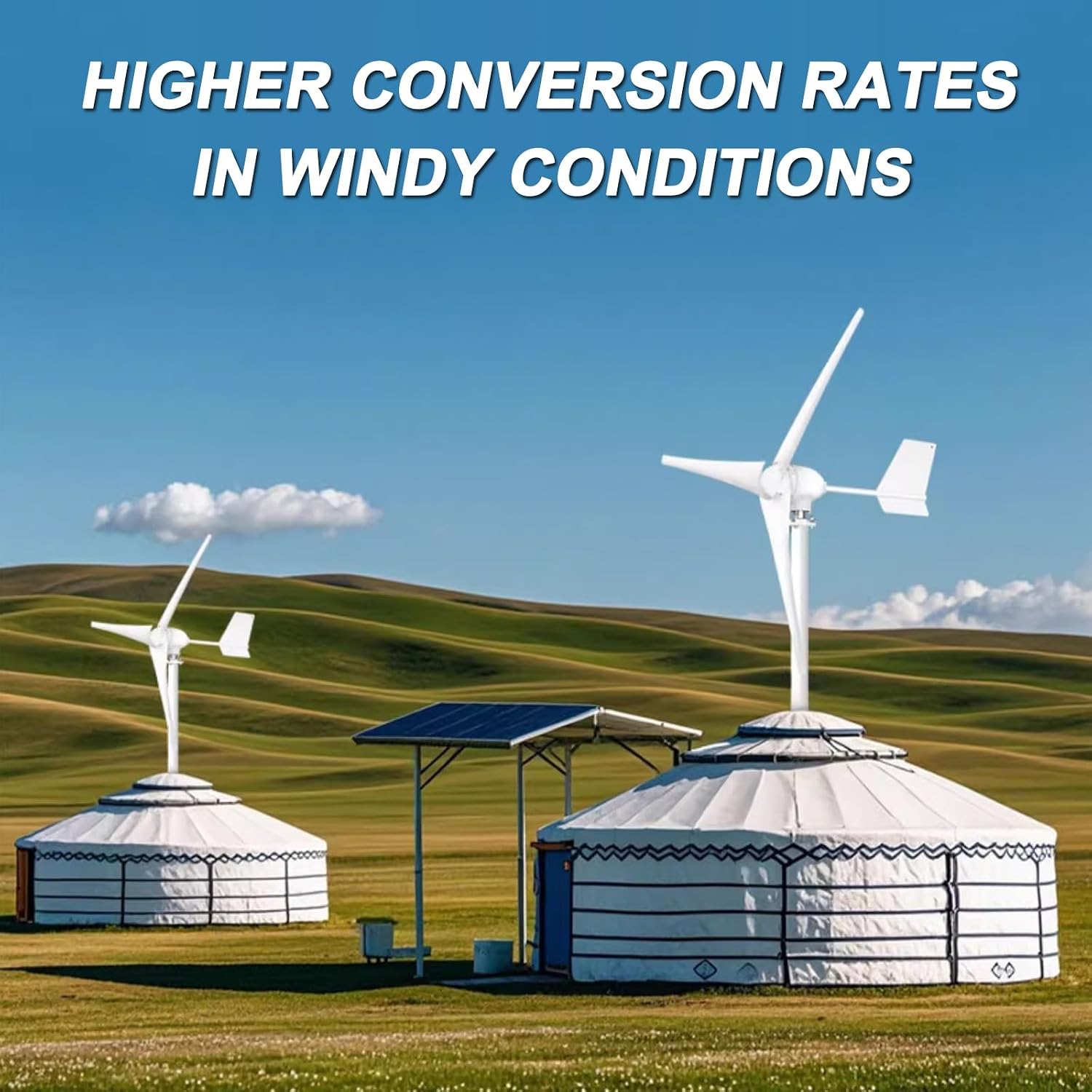 High Power Generation Rate Small Home Outdoor Permanent Magnet DC Wind Turbine Generator, 300w, 600w, 1000w Windmill Generator, 3 Blades, Wind Turbine Generator(600w)