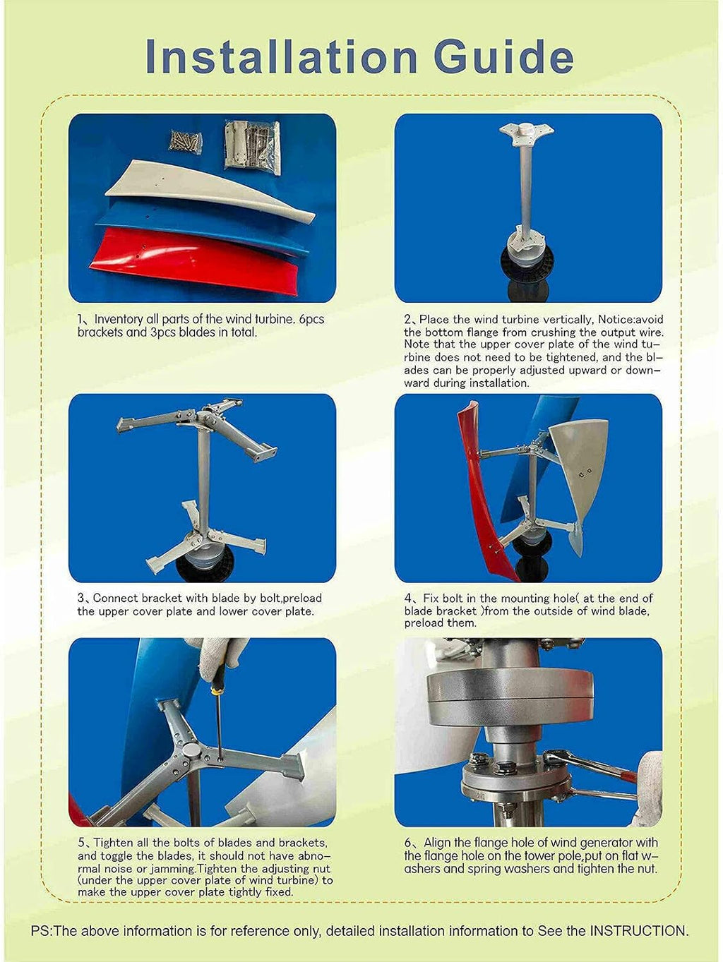 Wind Turbine Generator Kit - 450W DC 12V Vertical Wind Power Turbine with Charge Controller for Home, RV, Boat & Marine Electricity Set (3pcs Blades)