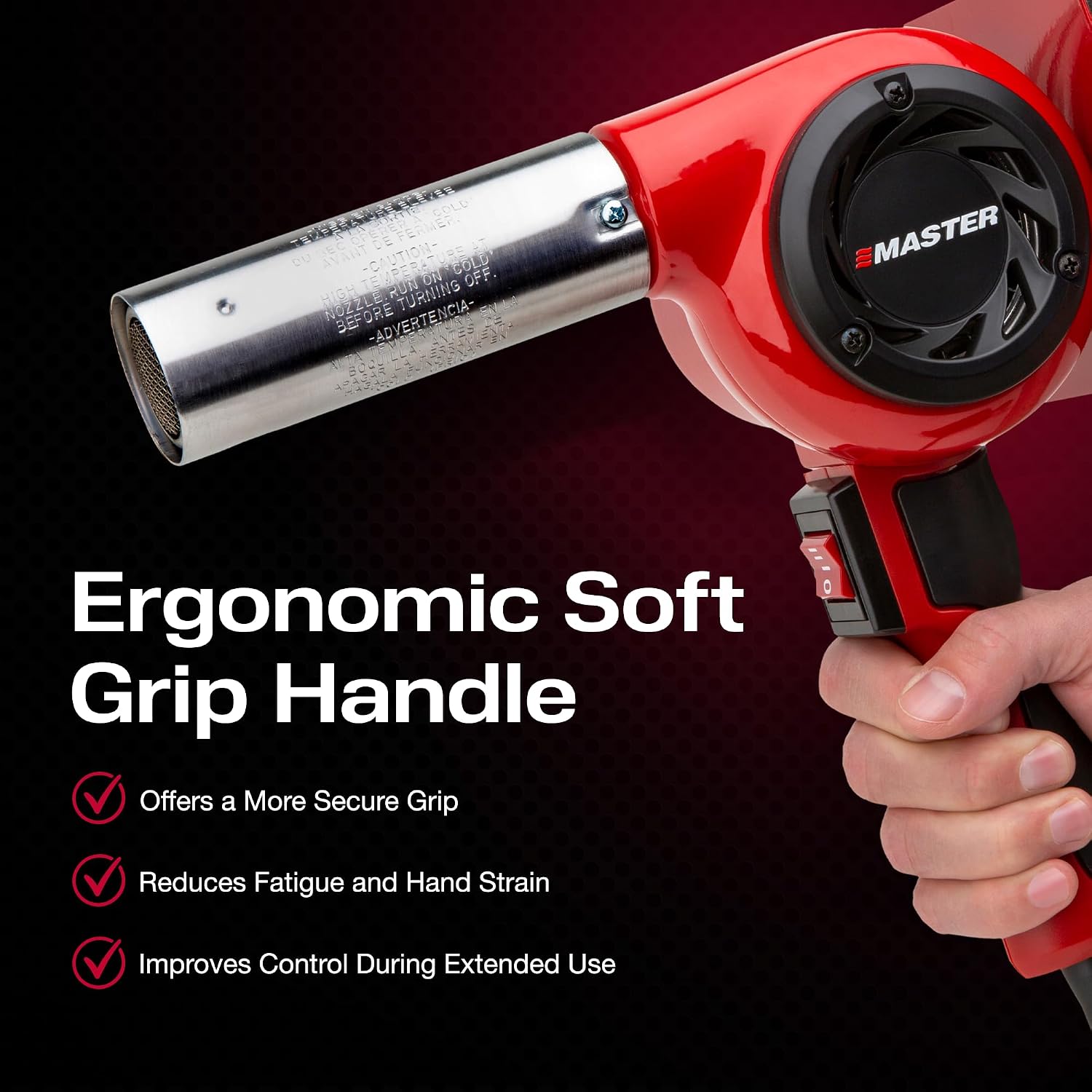 Master Appliance HG-301D Industrial Heat Gun, Quick Change Plug-In Heating Element, 800° F, 120V, 1440W, 12 Amps, Engineered In USA