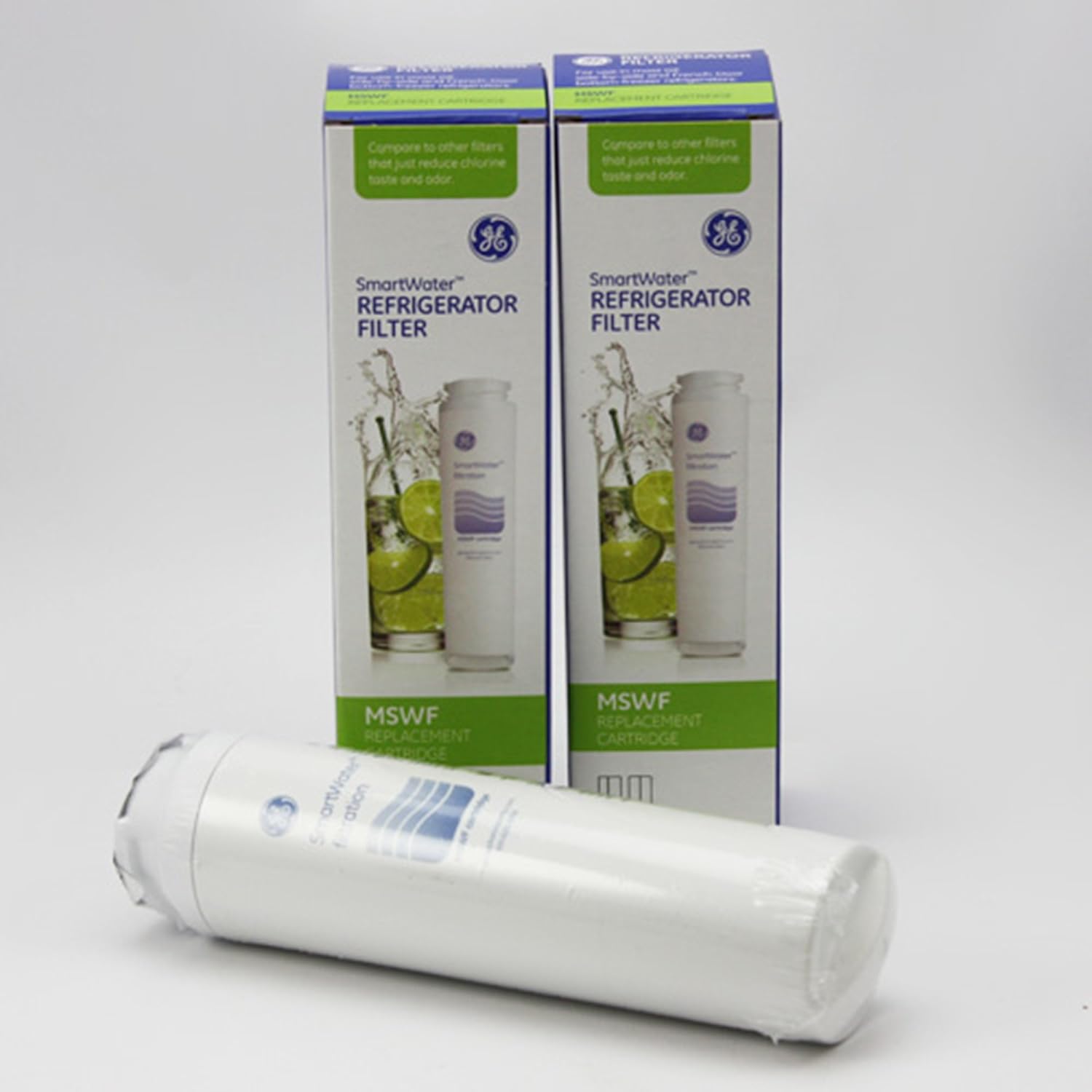 GE MSWF Refrigerator Water Filter, 2 Pack, White